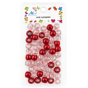 Metallic Red Hair Beads for Styling and Braiding