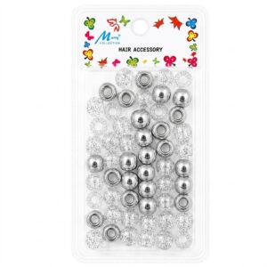 Metallic Silver Hair Beads for Styling and Accessory Use