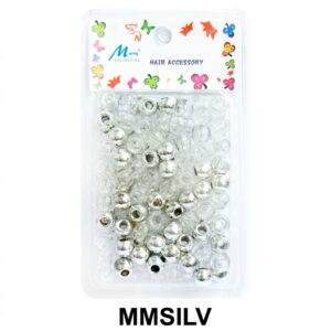 Murry Metallic Silver Hair Beads Large Pack for braids and natural hair styling