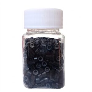 Micro Bonding Clip Black 1000pc in a jar for hair extensions