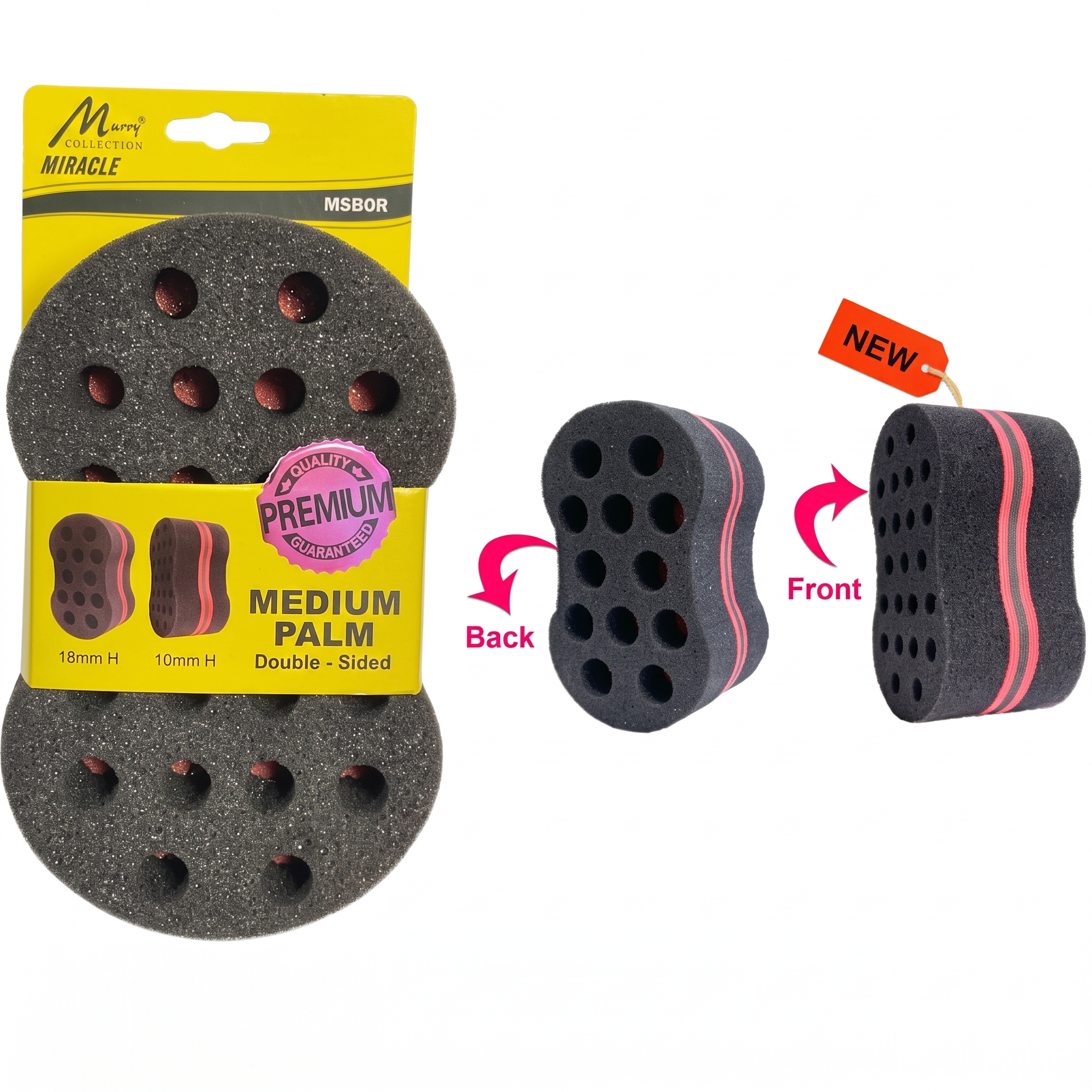 Double Sided Sponge Brush for hair styling and maintenance