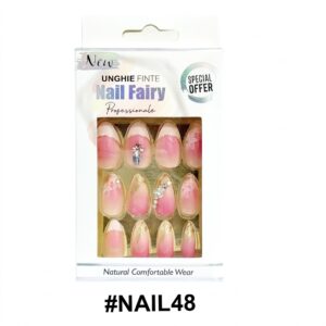 Nail Fairy Fancy Hot Pink Nails with White Tips for professional nail art
