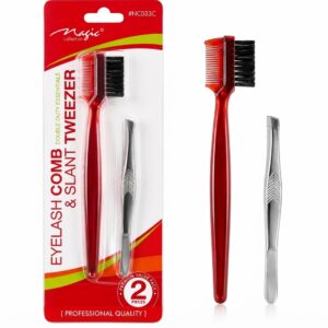 Magic Collection Eyelash Comb and Slant Tweezer Duo