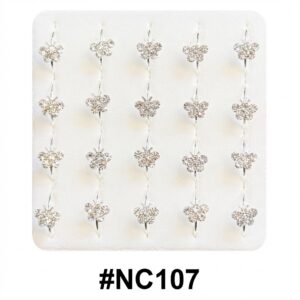 Nose Ring Butterfly Silver design featuring sparkling accents