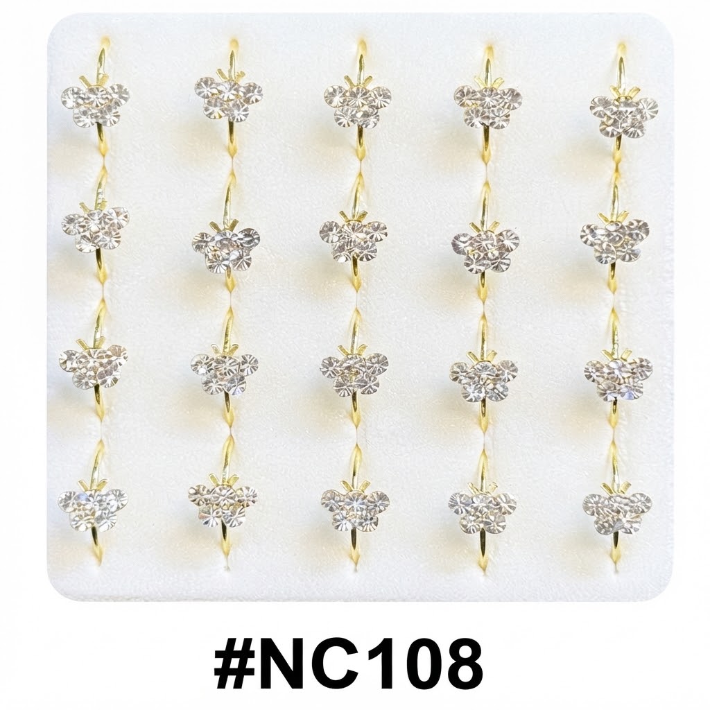 Butterfly gold nose ring with crystals – stylish and elegant body jewellery