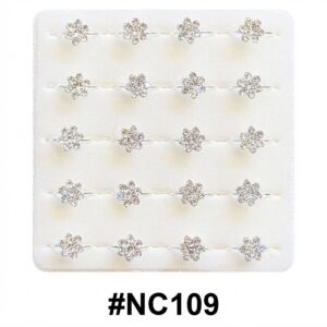 Nose Ring Flower Silver with floral design and silver finish