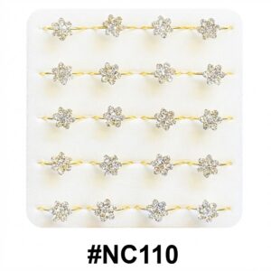 Gold flower nose ring with sparkling design