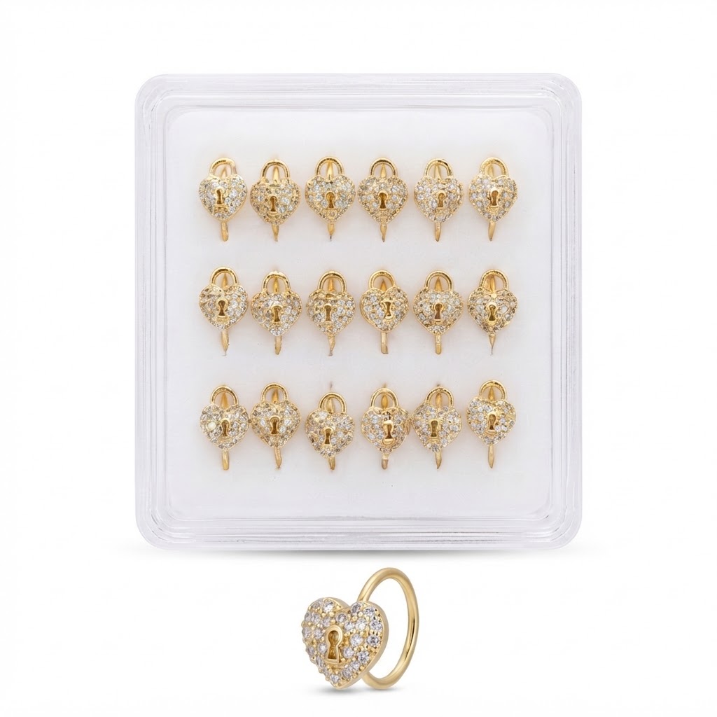 Nose Ring Pure Heart Shape with sparkling details
