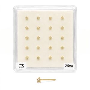 Fancy Star Shape Gold Nose Stud 2.5mm - Elegant body jewellery