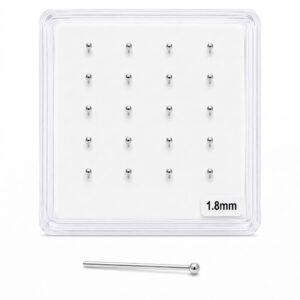 Nose Studs Round Ball Medium in a display tray