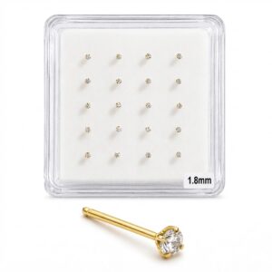 Nose Studs Medium Gold 1.8mm - Elegant and stylish body jewelry
