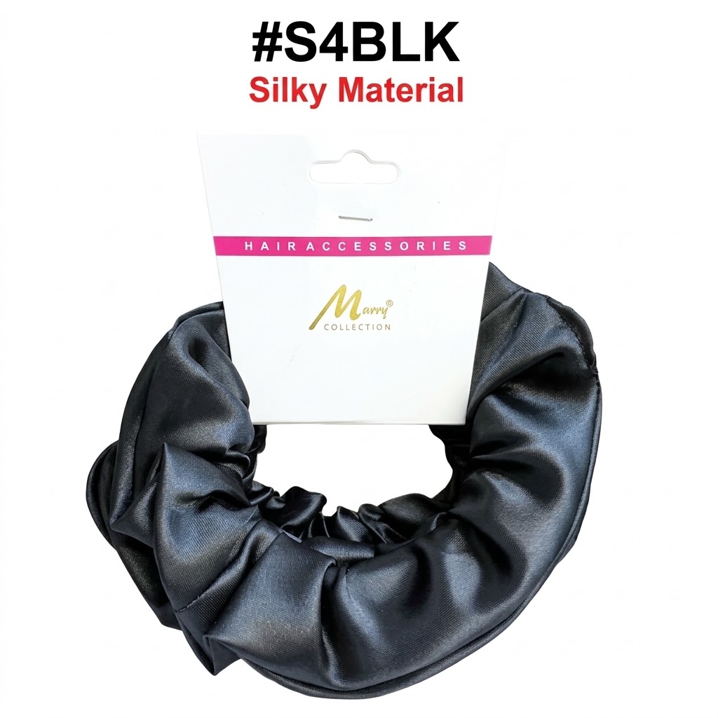 Murry Collection Double Coated Scrunchies Black 3pc On Card