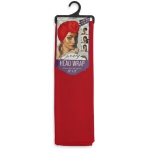 Red Stretch Jersey Head Scarf for versatile and stylish hair care