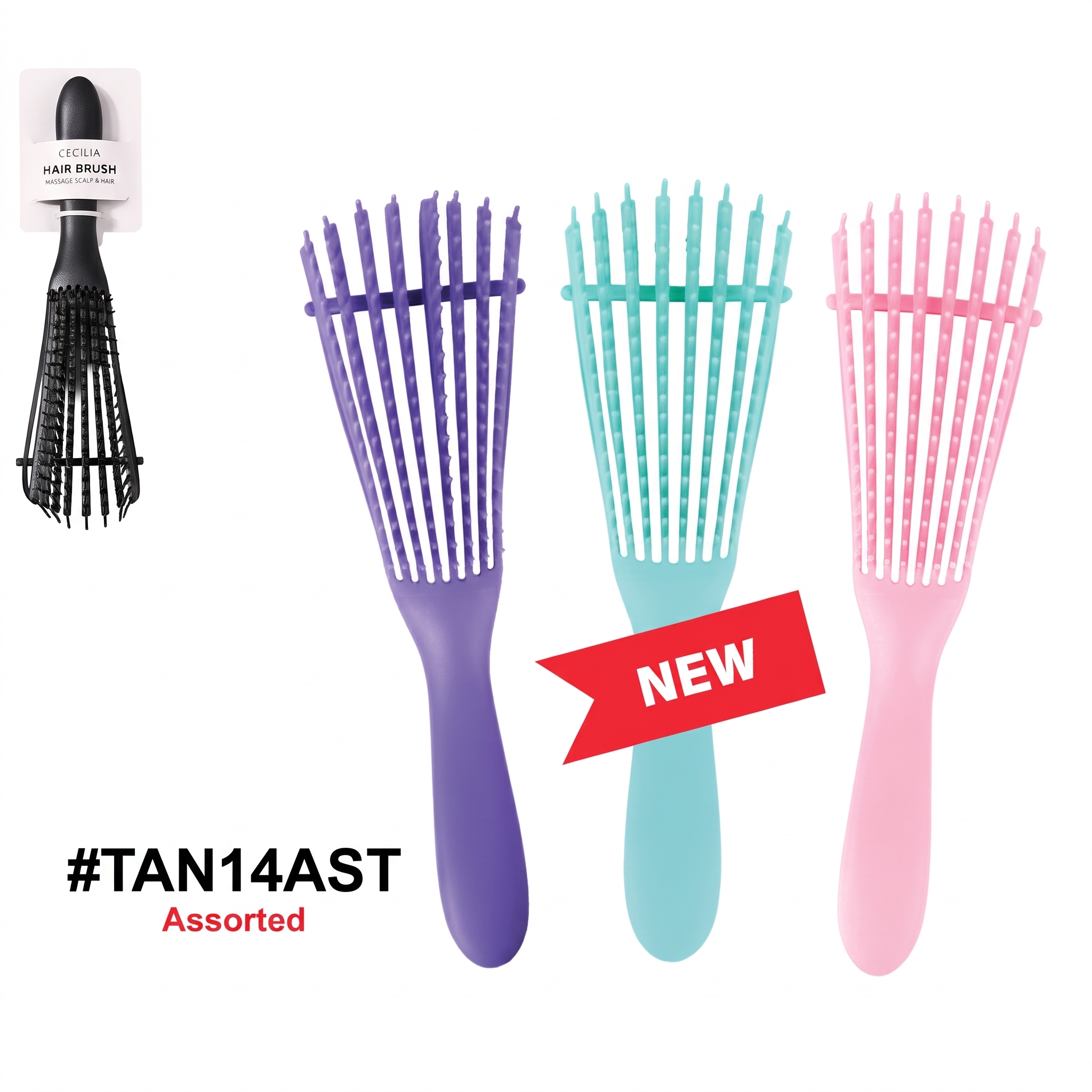 Assorted Colour Detangling Brush for easy hair care