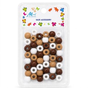 Jumbo Hair Beads in Brown Mix for hair styling and accessories
