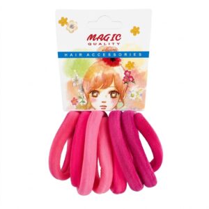 Magic Quality Large Pink Hair Pony 10pc Set #TP15PIN