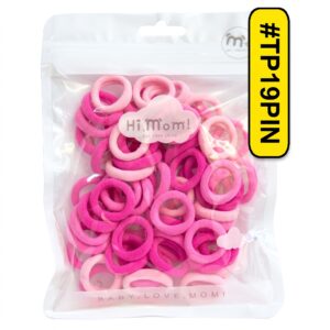 Hi!Mom! Tiny Hair Pony Assorted Pink Ties 12 pcs #TP19PIN
