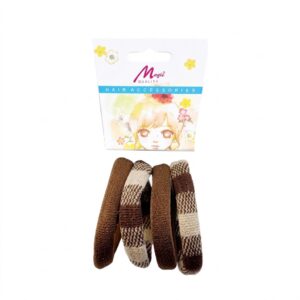 Murry Collection Brown Assorted Hair Pony 4pc Set #TP40