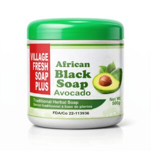 Village Fresh African Black Soap with Avocado 500g
