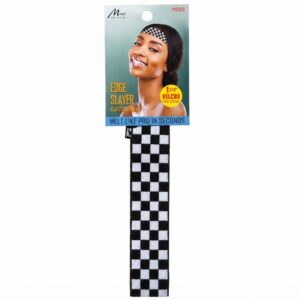 Black and white patterned edge band for hairstyling