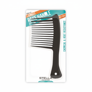 Stella Jumbo Rake Handle Styling Comb Black Chemical #2442