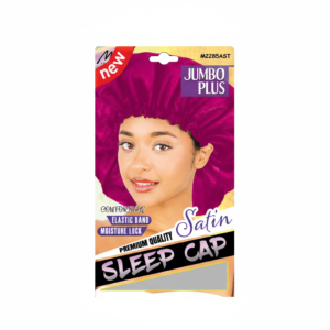 Satin Sleep Cap - Jumbo Plus - Black & Assorted - Premium Quality with Elastic Band - #M2285BLK & #M2285AST