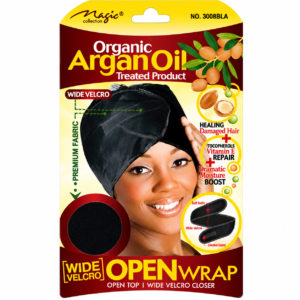 Organic Argan Oil Treated Wide Velcro Open Wrap #3008BLA