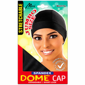 Dome Cap -Black Spandex Expandable Short-Look Hair Cap #M2251SJ
