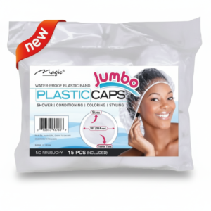 Jumbo Waterproof Elastic Band Plastic Caps 15 18051JCRY #18051JCRY