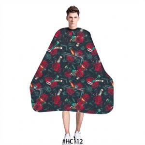 Barber Cape with Red/Green Pattern for Professional Use #HC112