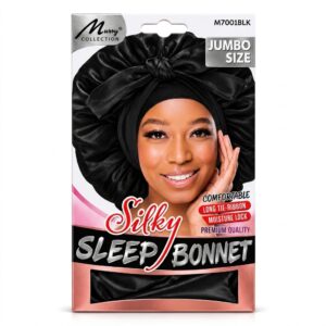 Murry Collection Silky Sleep Bonnet Jumbo #M7001BLK