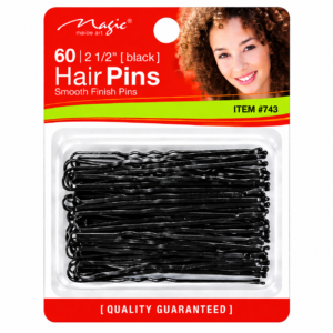 Magic Collection 60 Ball Tip Hair Pins 2.5 Inch in Black #743