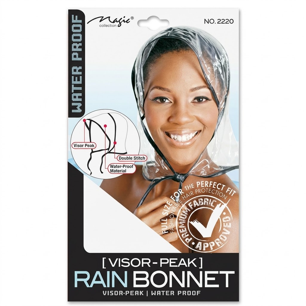 Magic Collection Visor-Peak Rain Bonnet & Waterproof Hair Net #2220