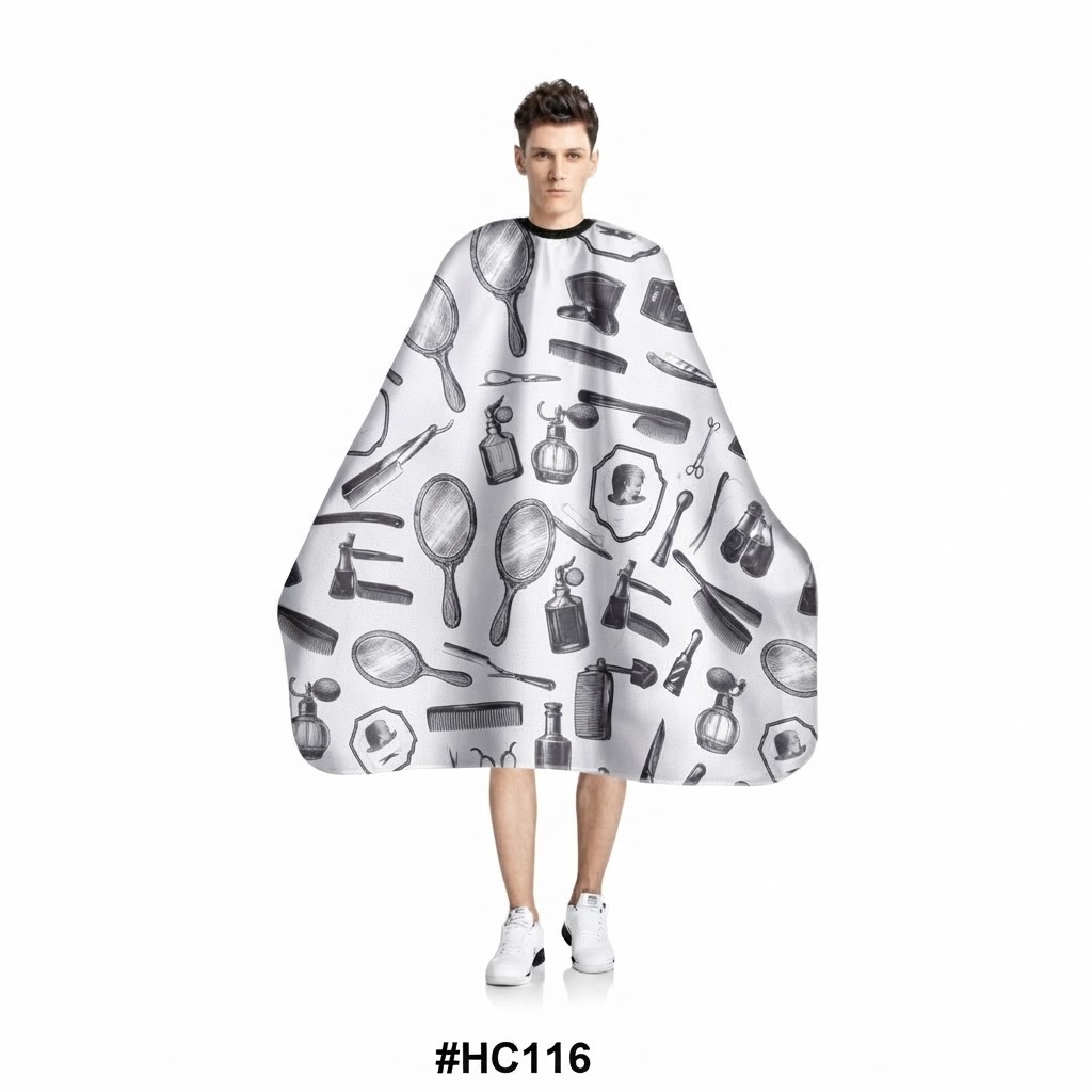 Professional Barber Cape in White for Salon Use #HC105WHI