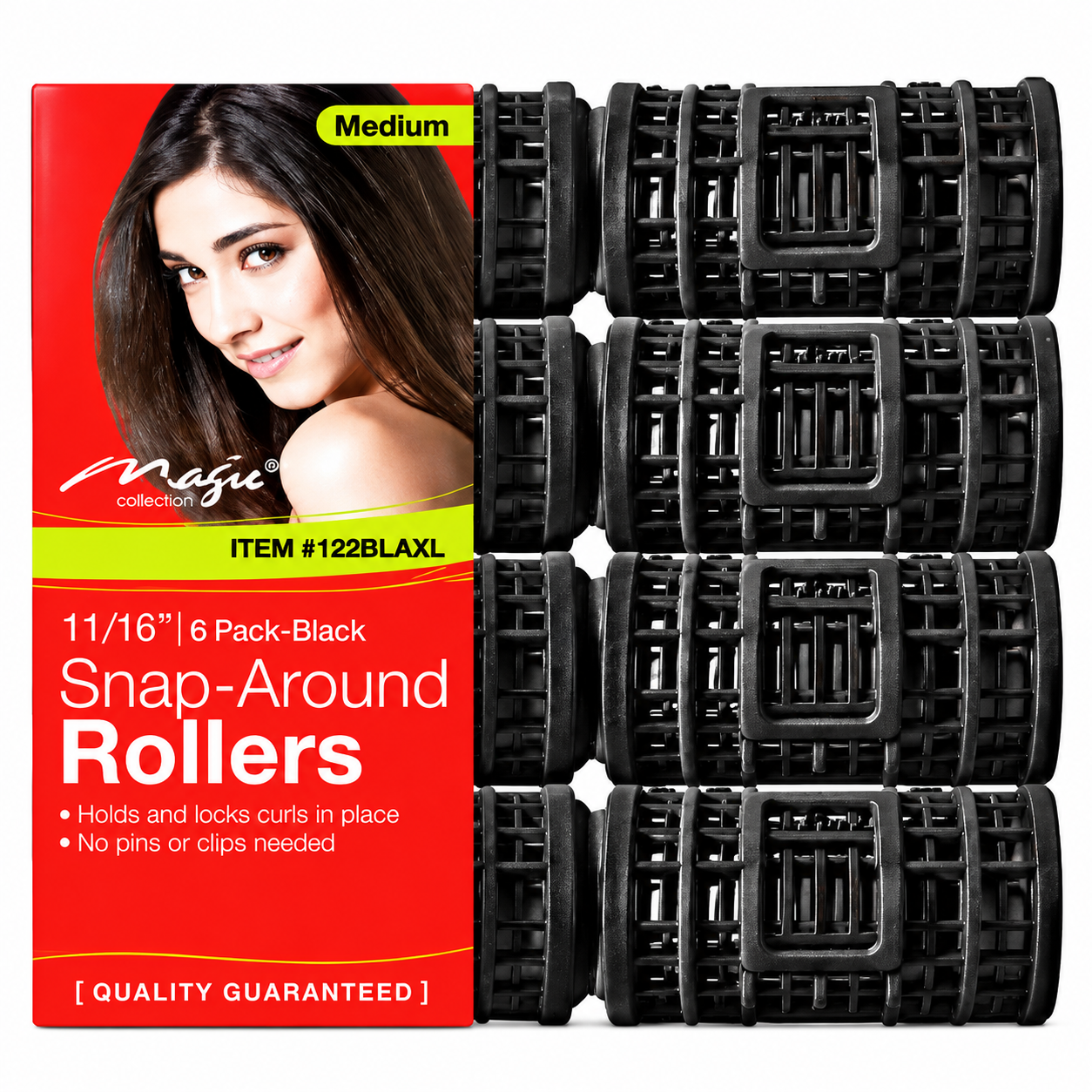 Magic Collection Snap-On Hair Roller Black X-Large #122BLAXL