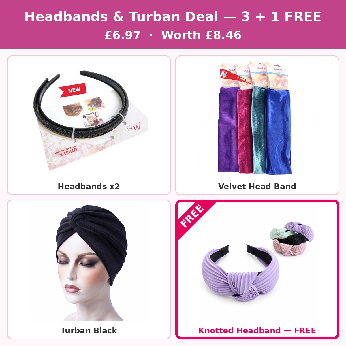 Headbands & Turban Deal — 3 + 1 FREE #DEAL-12