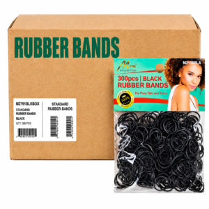 Murry Rubber Bands Black in Box for Styling Complete Box 600Pcs #M2751BLKBOX