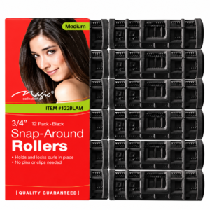Magic Collection Snap-Around Rollers in Black for hair styling
