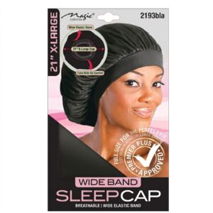 Magic Elastic Band Sleep Cap in Black XL #2193BLA