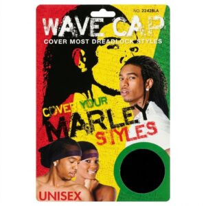 Magic Men Marley Style Wave Cap in Black for dreadlock coverage