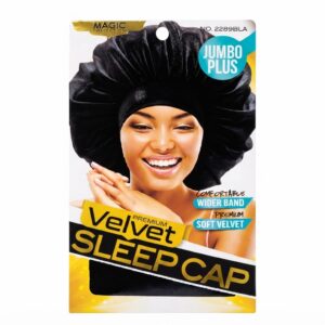 Magic Collection Velvet Sleep Cap in Black for women