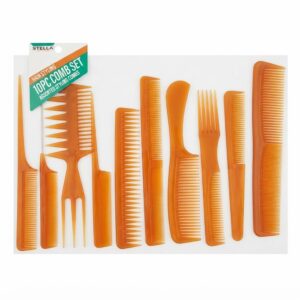 Stella 10-Piece Brown Hair Comb Set for All Hair Types #24260BON