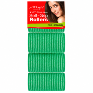 Magic Collection Jumbo Self-Gripping Hair Rollers in Green
