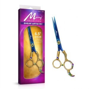 Murry Collection 6.5" Professional Fancy Razor Scissor in blue