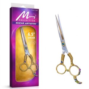 Murry Collection Professional Fancy Razor Scissor 6.5" with colorful jewel handles