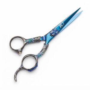 Professional Fancy Razor Scissor 6.5" with decorative handles for hair cutting