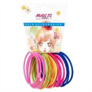 Magic Quality Thin Elastic Hair Pony Assorted Colours #4105AST