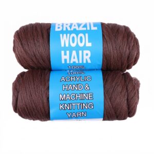 Brazilian Wool Hair Thread in Brown 70g for knitting and crafting