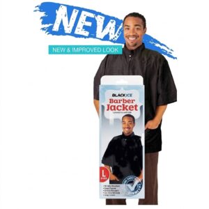 Black Ice Barber Jacket in Black for professional salon use