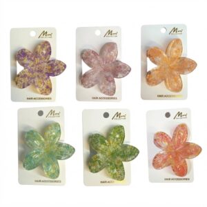 Multi-colour flower shape hair clamp for women
